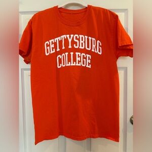 Orange Unisex Gettysburg College T-shirt, Medium